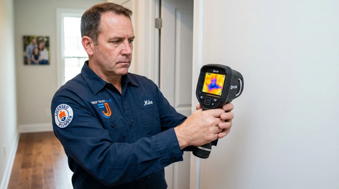 Thermal imaging leak detection by Johns Plumbing LLC in Hewlett